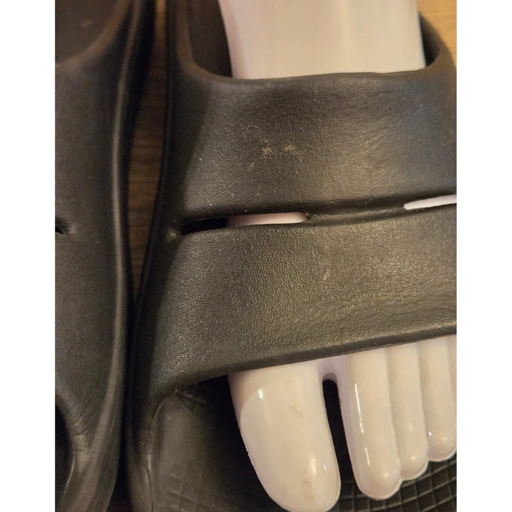 OOFOS OOahh Slide Sandals Shoes Mens 10 Womens 12 Black Recovery Comfort Slip On